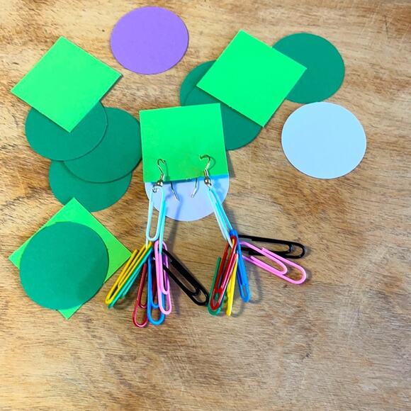 Handmade funky Earring, Colorful, Bright pierced - Picture 4 of 4